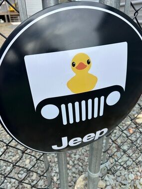JEEP circle  hanging decor . Tin .